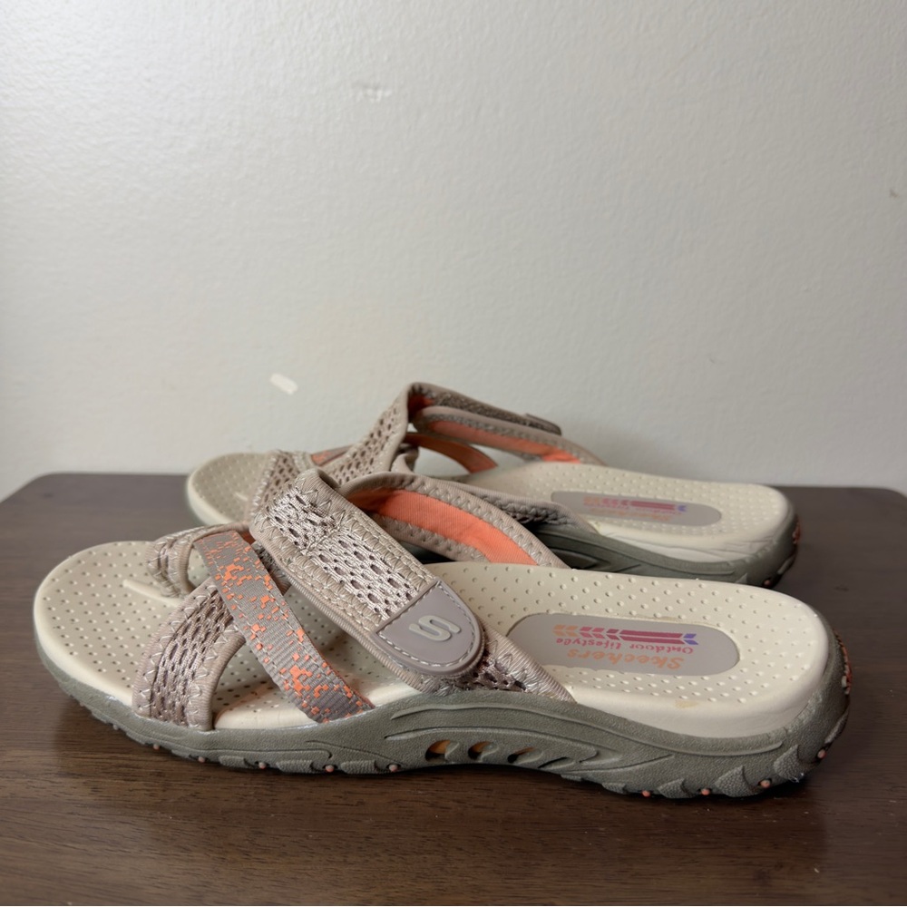 Skechers Reggae Slim Slide Sandals Sz 8 Womens